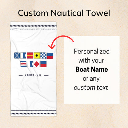 Custom Nautical Flag Towel with Boat Name