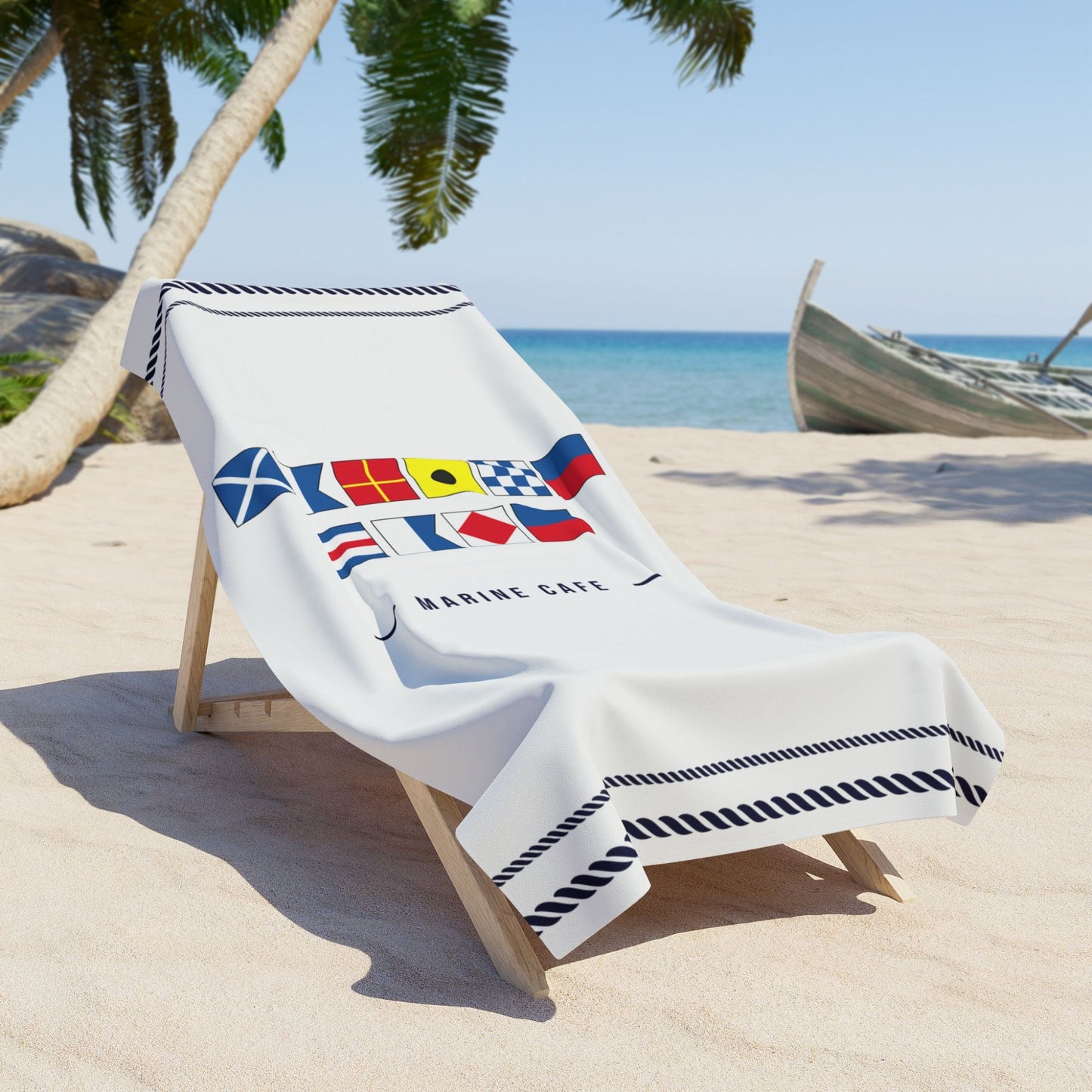 Custom Nautical Flag Towel with Boat Name
