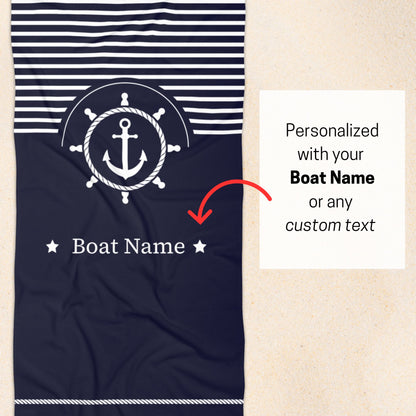 Custom Anchor Boat Towel - Personalized Nautical Gift