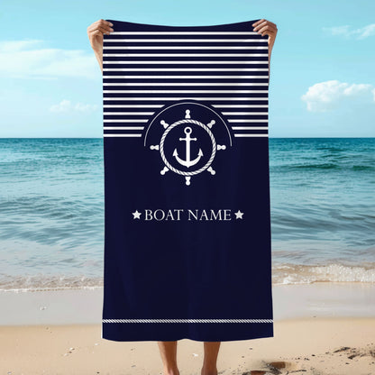 Custom Anchor Boat Towel - Personalized Nautical Gift
