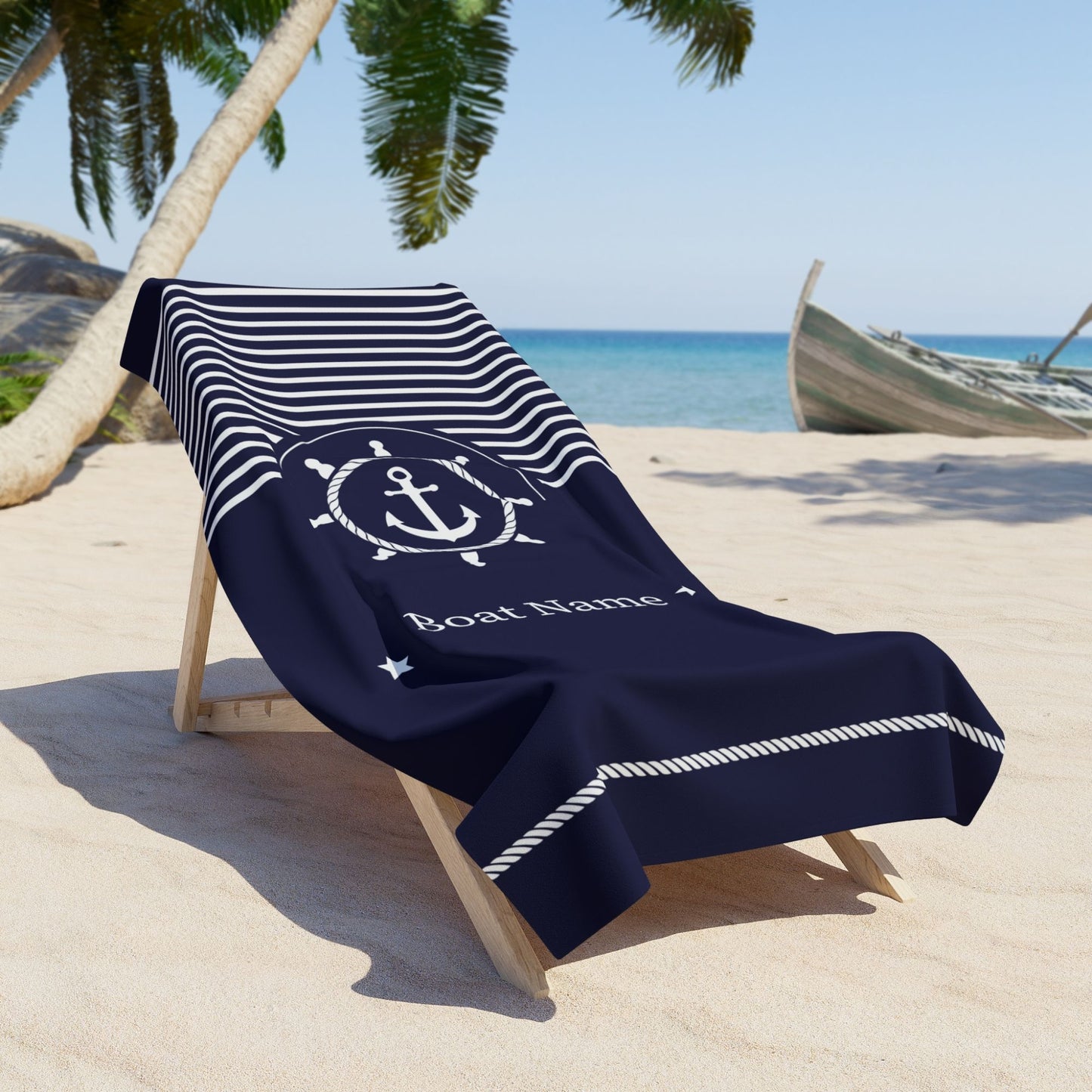 Custom Anchor Boat Towel - Personalized Nautical Gift