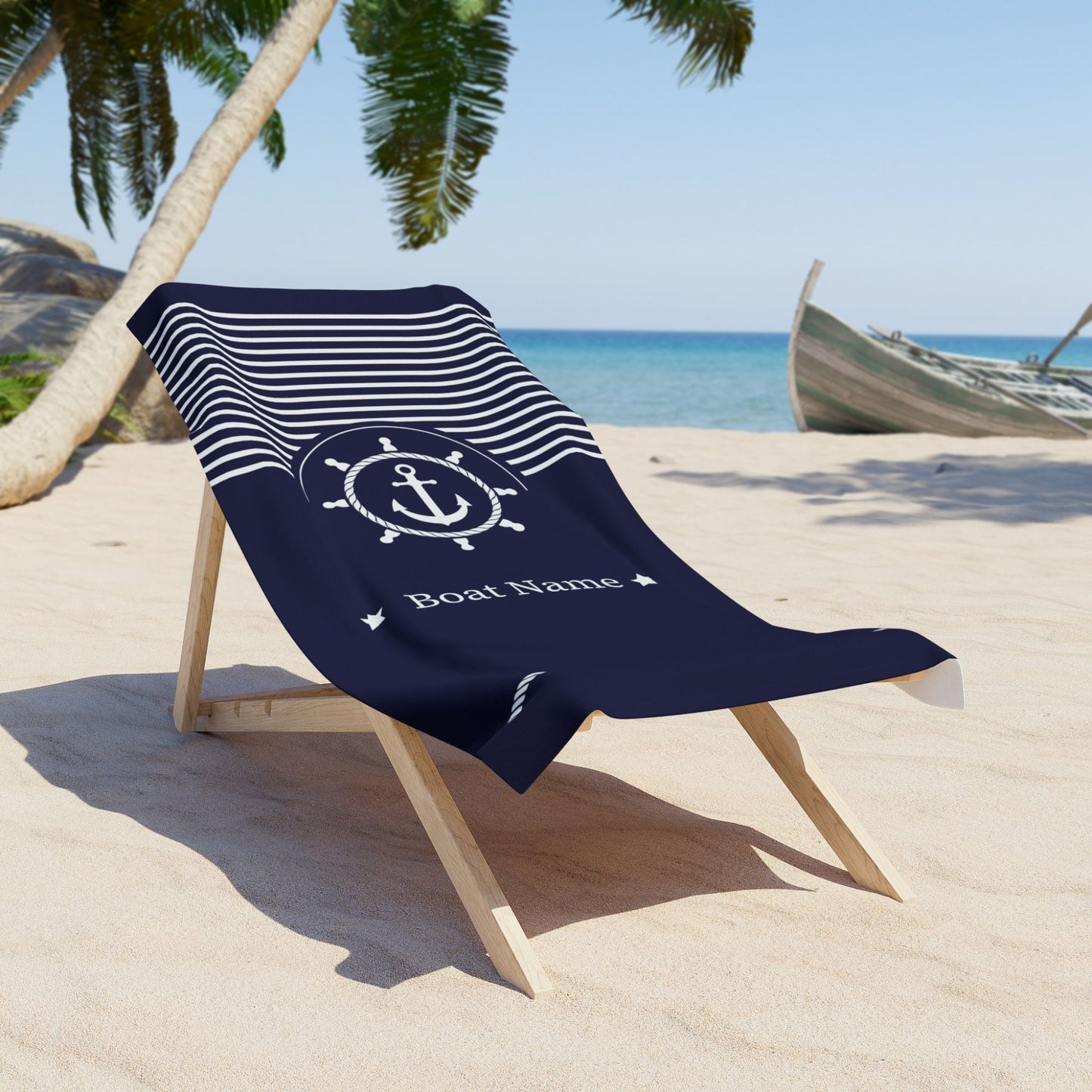 Custom Anchor Boat Towel - Personalized Nautical Gift