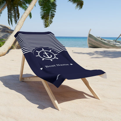 Custom Anchor Boat Towel - Personalized Nautical Gift