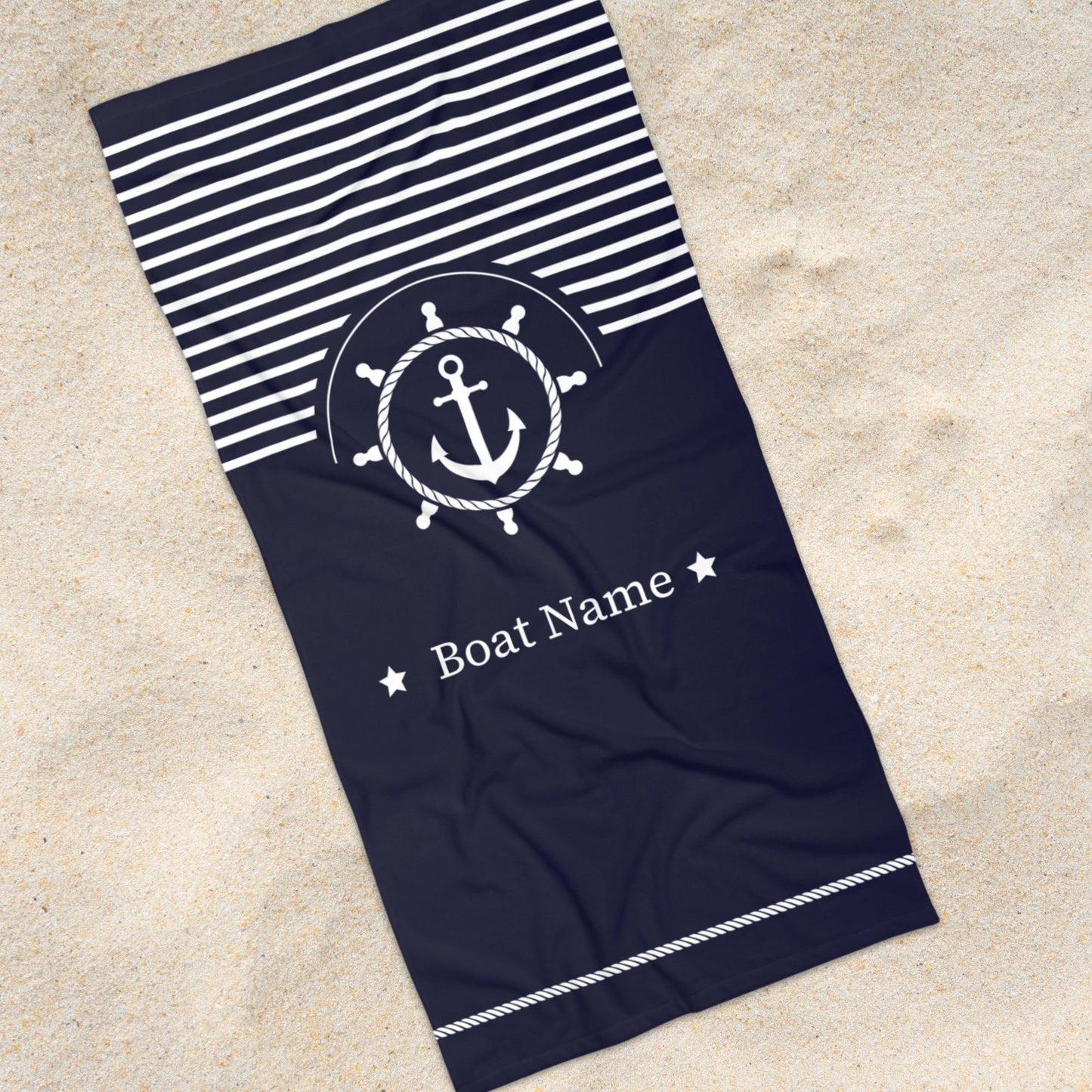 Custom Anchor Boat Towel - Personalized Nautical Gift