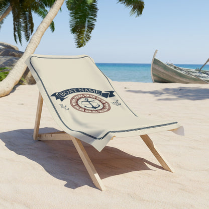 Custom Compass Anchor Towel with Boat Name