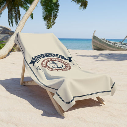 Custom Compass Anchor Towel with Boat Name