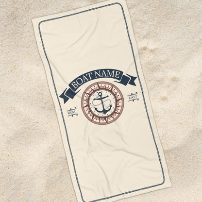 Custom Compass Anchor Towel with Boat Name