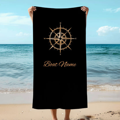 Custom Gold Compass Boat Towel