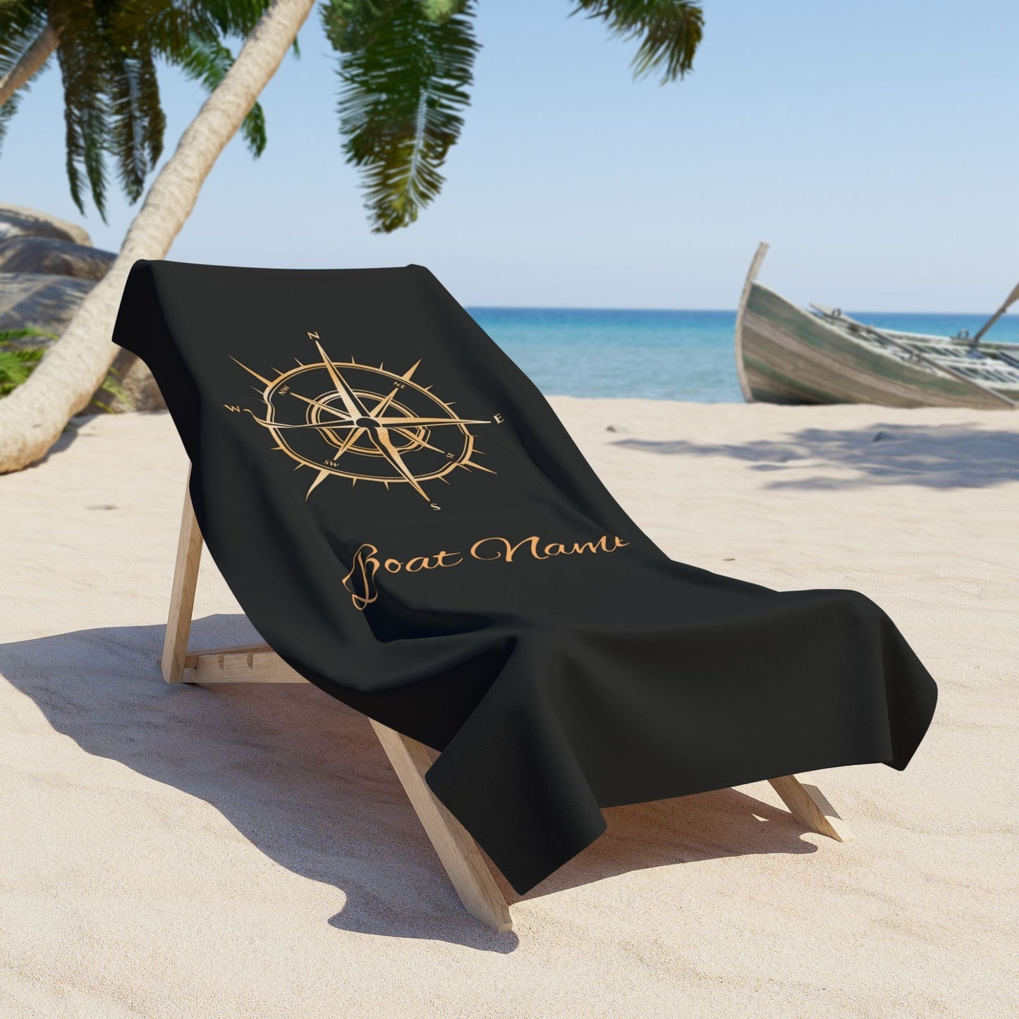 Custom Gold Compass Boat Towel