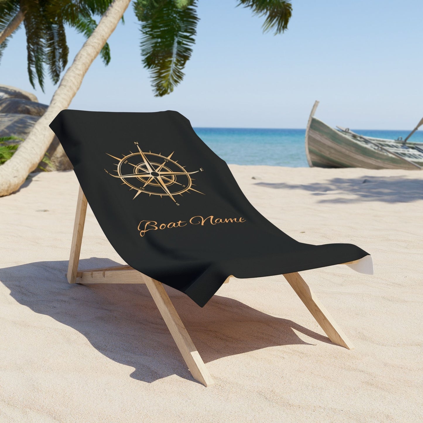 Custom Gold Compass Boat Towel