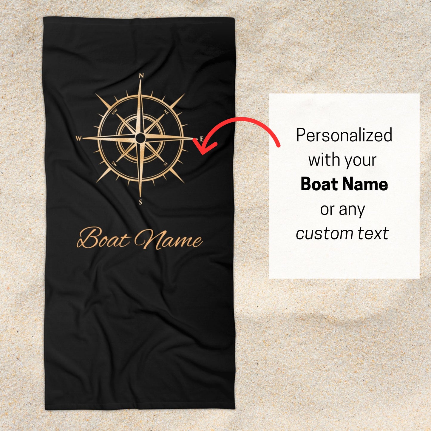 Custom Gold Compass Boat Towel