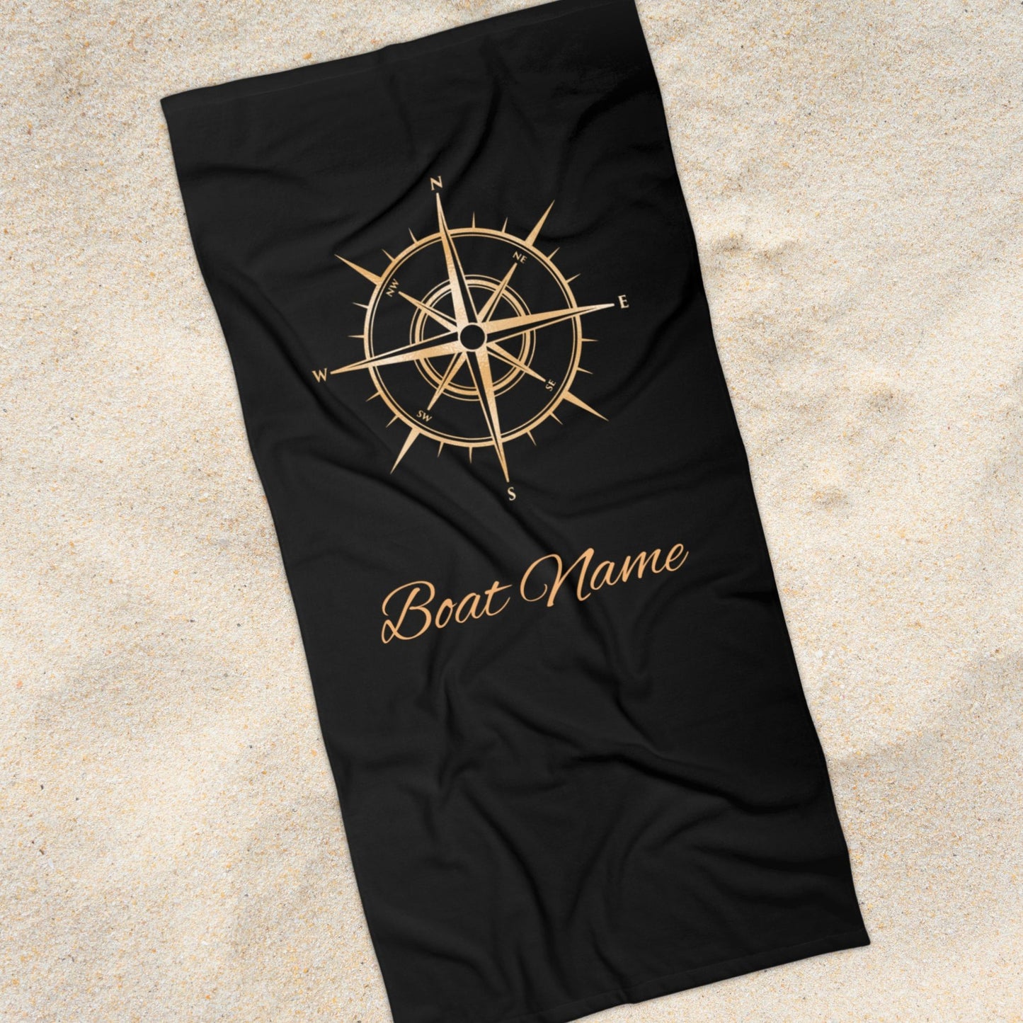 Custom Gold Compass Boat Towel