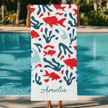 Colorful Beach Towel - Fish Design