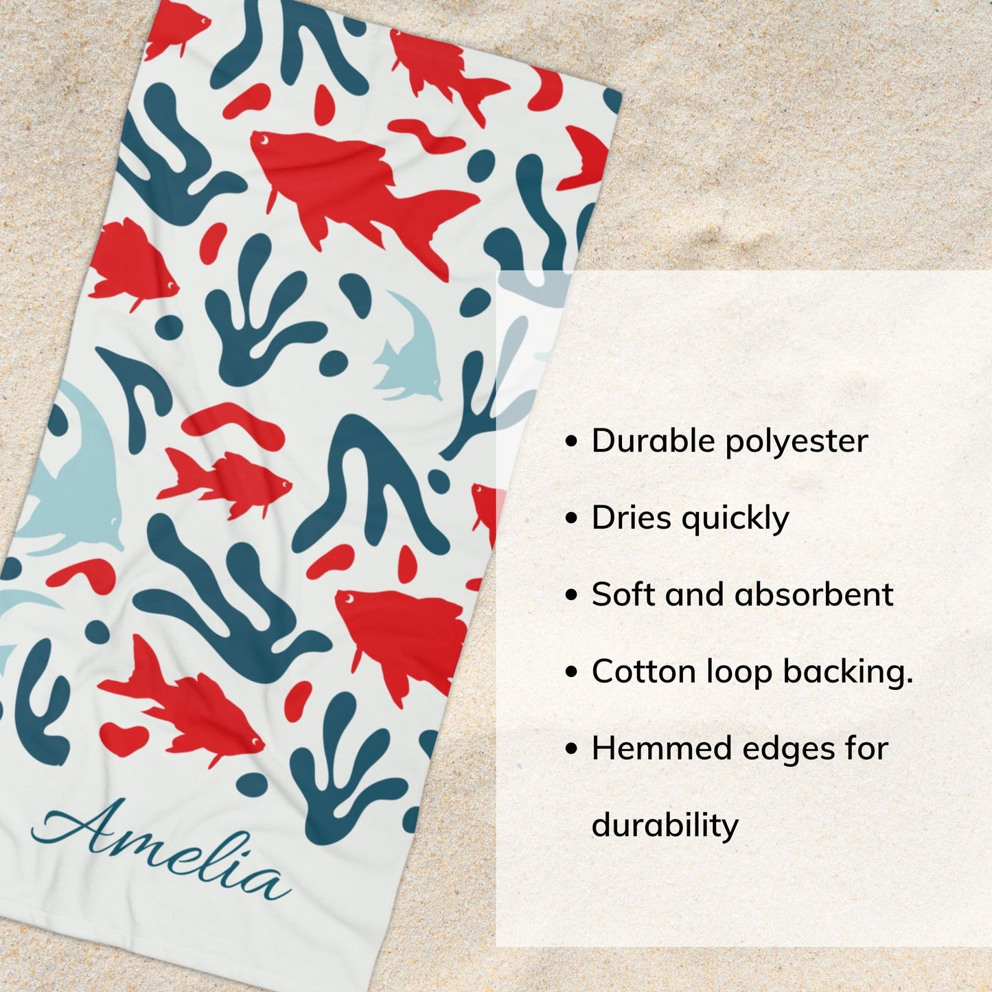 Colorful Beach Towel - Fish Design