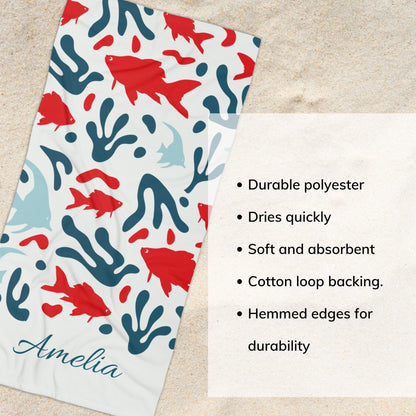 Colorful Beach Towel - Fish Design