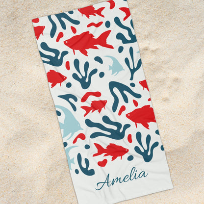 Colorful Beach Towel - Fish Design