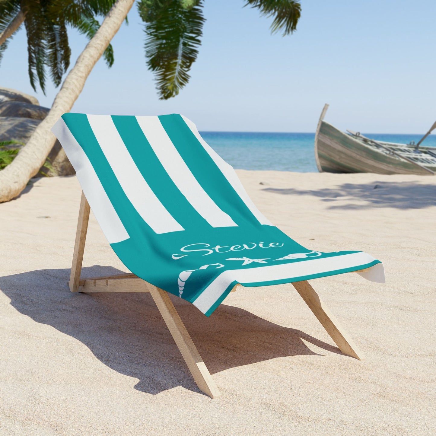 Personalized Seashell & Starfish Towel
