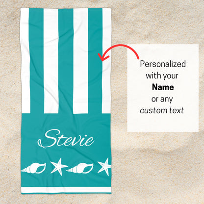 Personalized Seashell & Starfish Towel
