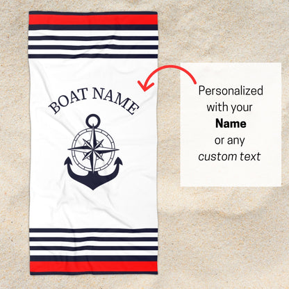 Custom Boat Towel with Anchor and Compass