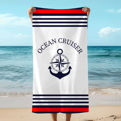 Custom Boat Towel with Anchor and Compass
