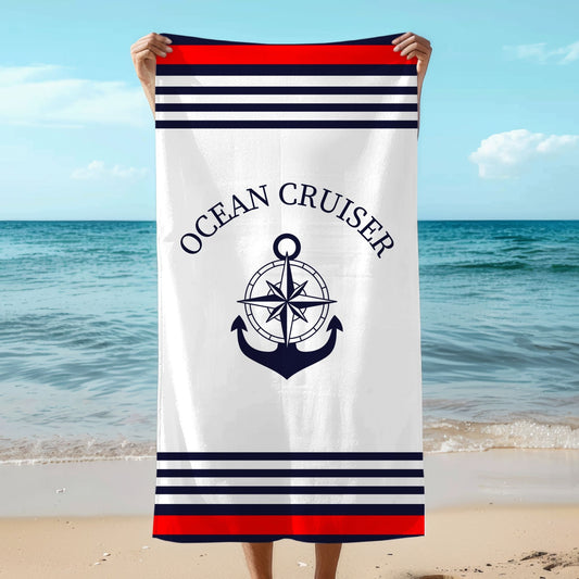 Custom Boat Towel with Anchor and Compass