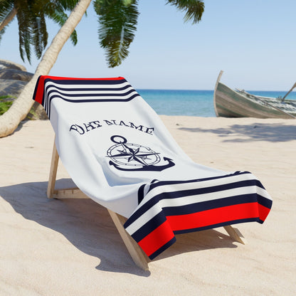 Custom Boat Towel with Anchor and Compass