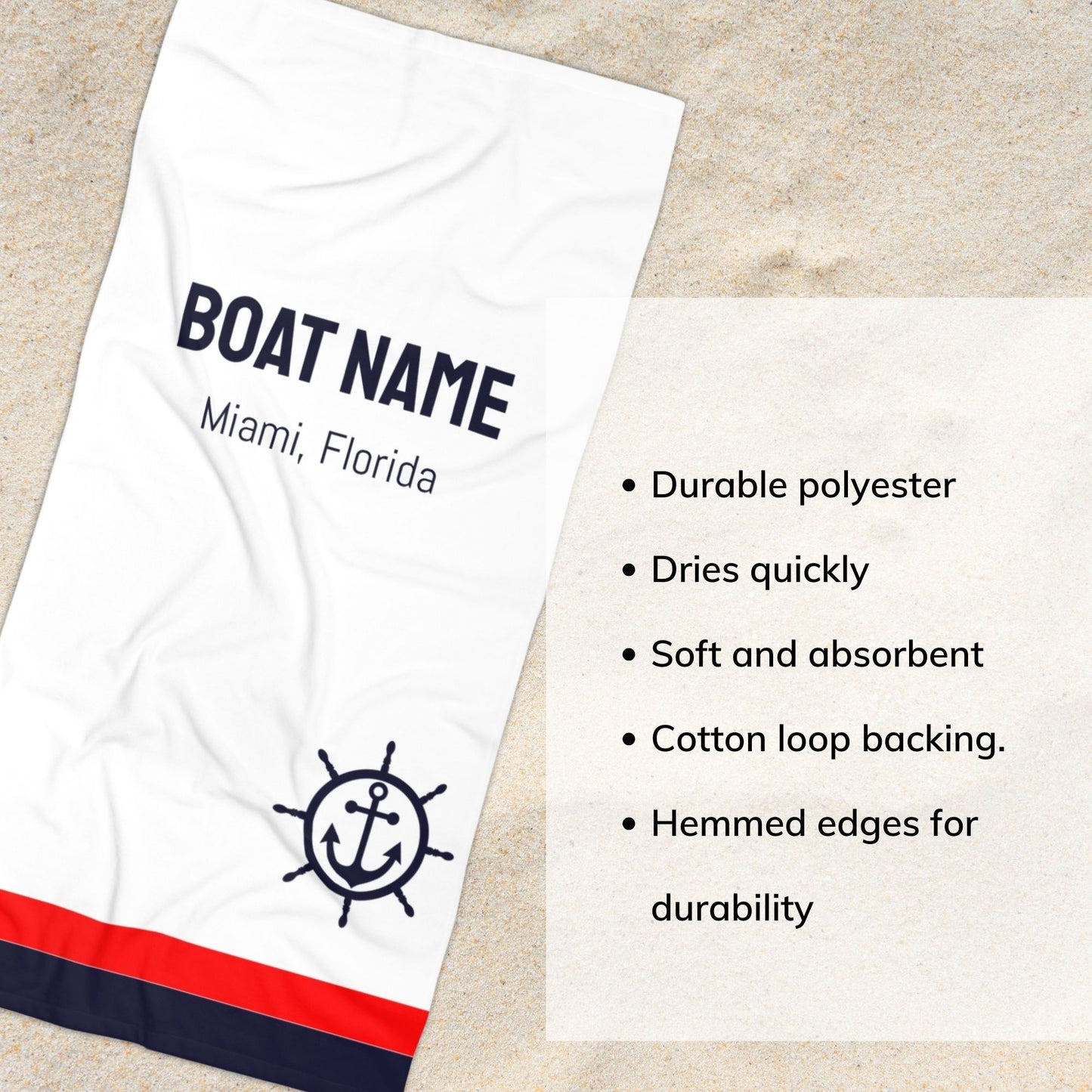 Personalized Boat Name Towel