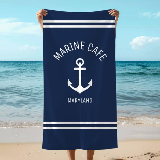Luxury Navy Striped Boat Towel