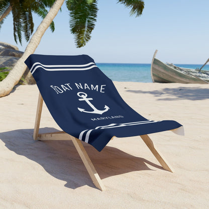Luxury Navy Striped Boat Towel