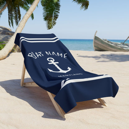 Luxury Navy Striped Boat Towel