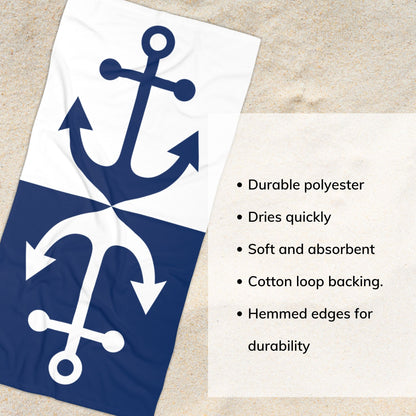 Nautical Anchor Beach Towel