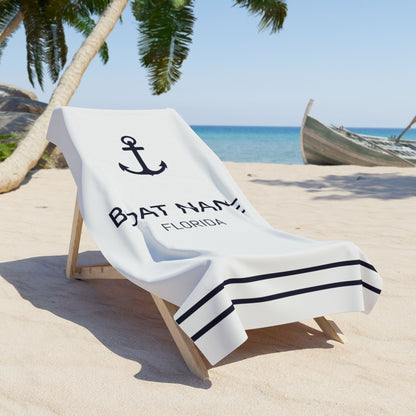 Personalized Boat Name Beach Towel
