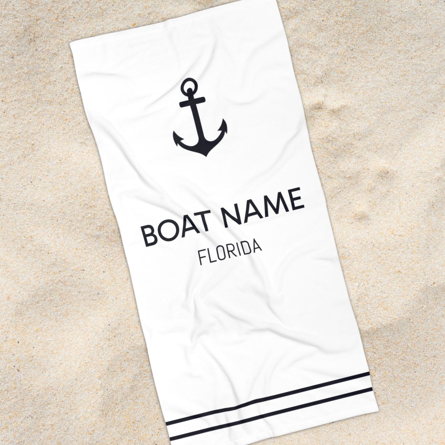 Personalized Boat Name Beach Towel