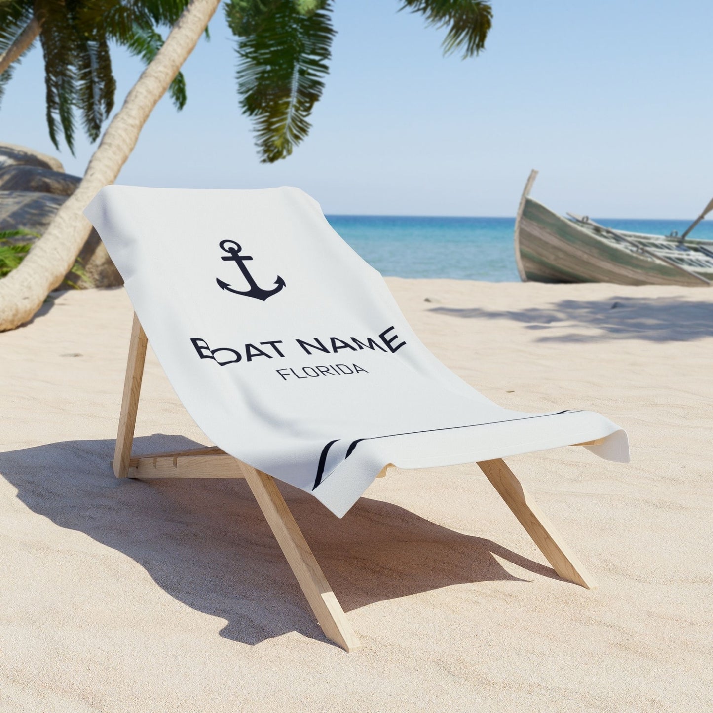 Personalized Boat Name Beach Towel
