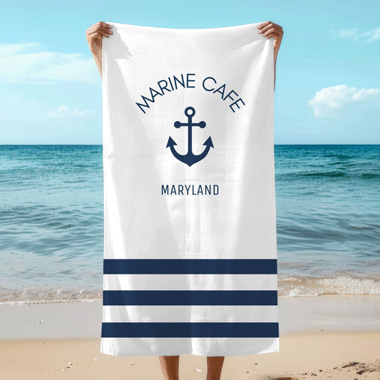 Personalized Boat Towel with Anchor