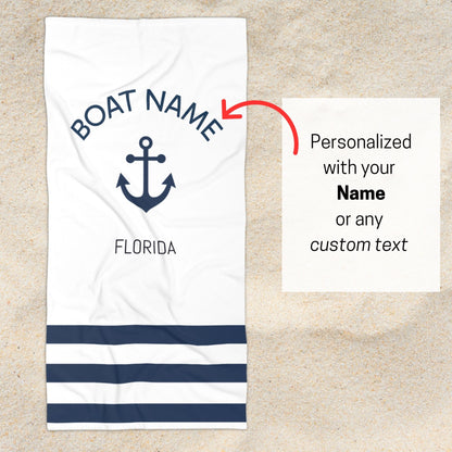 Personalized Boat Towel with Anchor