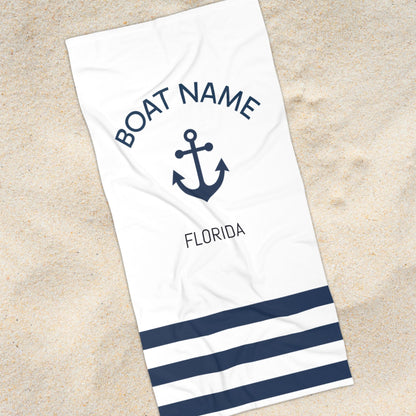 Personalized Boat Towel with Anchor