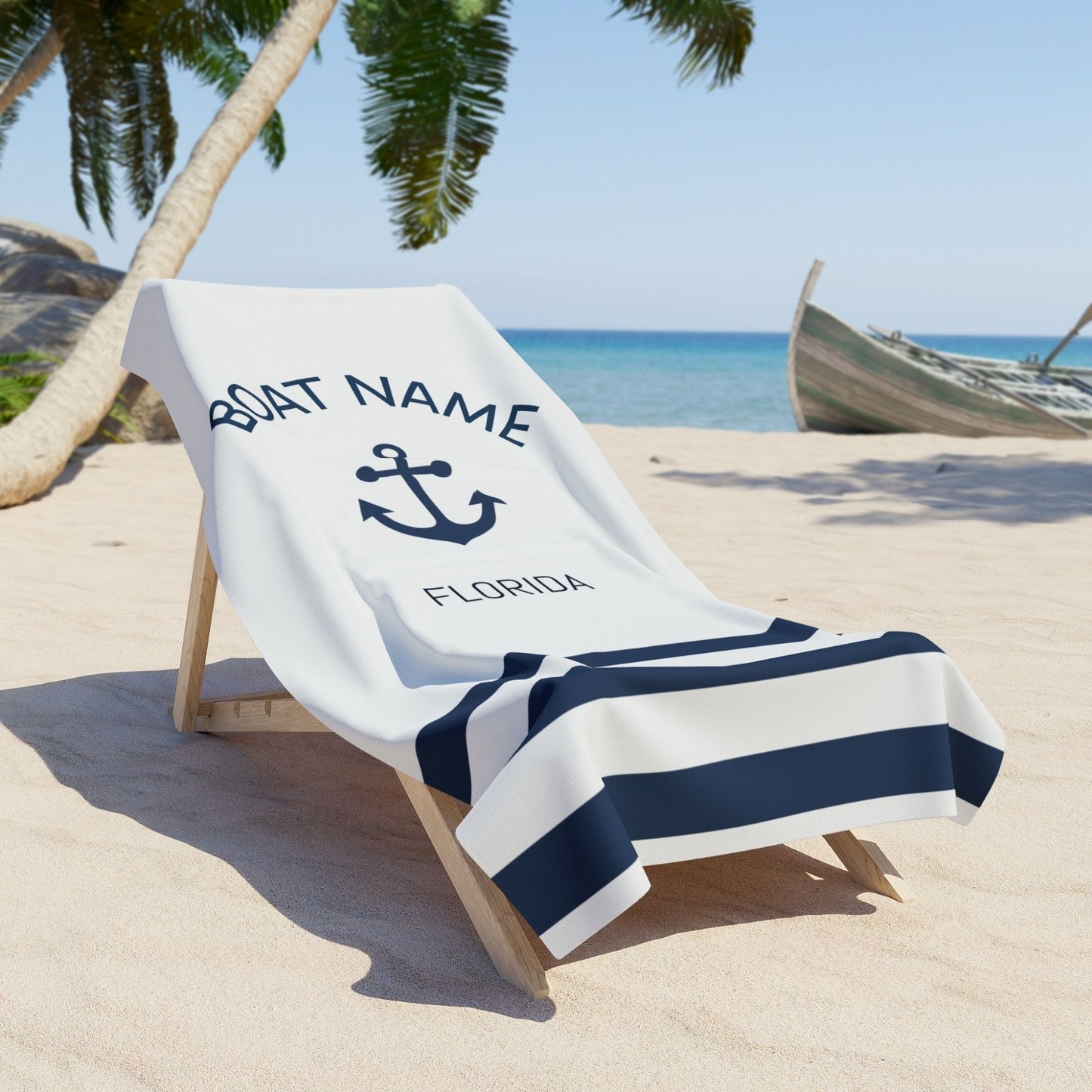 Personalized Boat Towel with Anchor