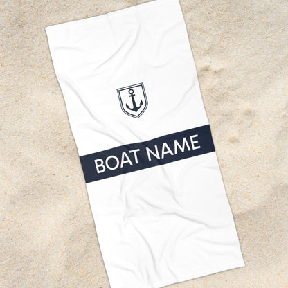 Nautical Beach Towel - Personalized with Your Boat Name