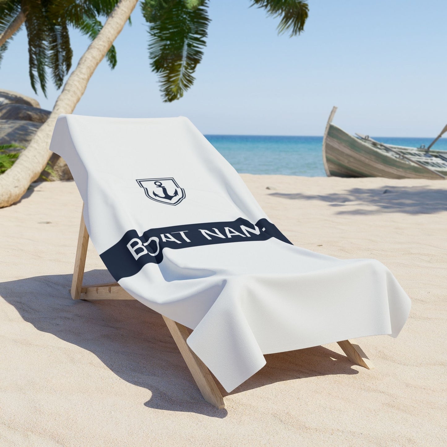 Nautical Beach Towel - Personalized with Your Boat Name