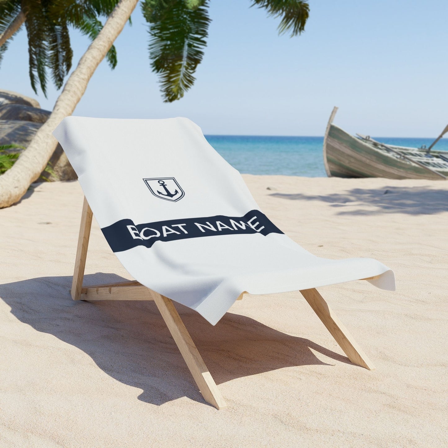 Nautical Beach Towel - Personalized with Your Boat Name