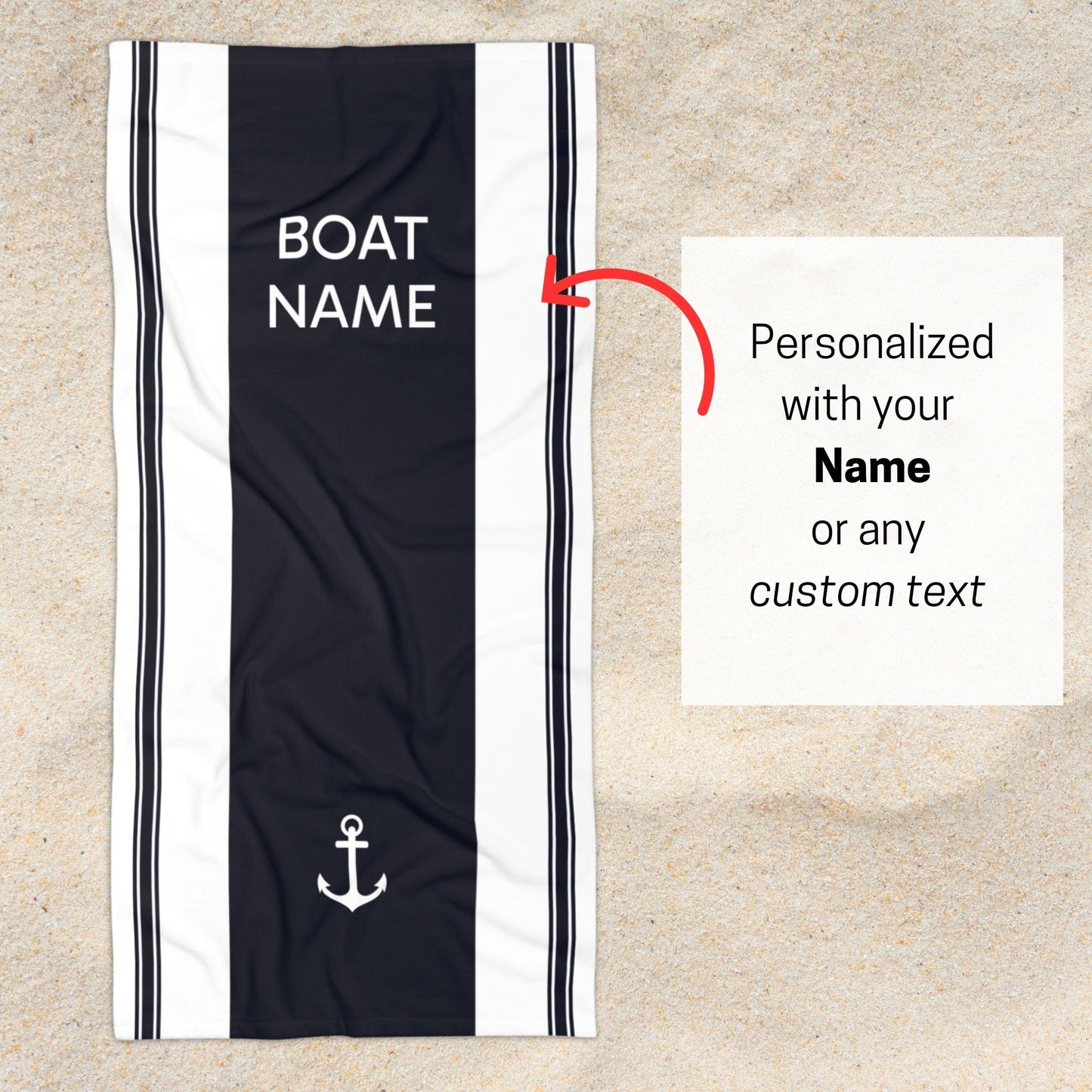 Personalized Anchor Beach Towel