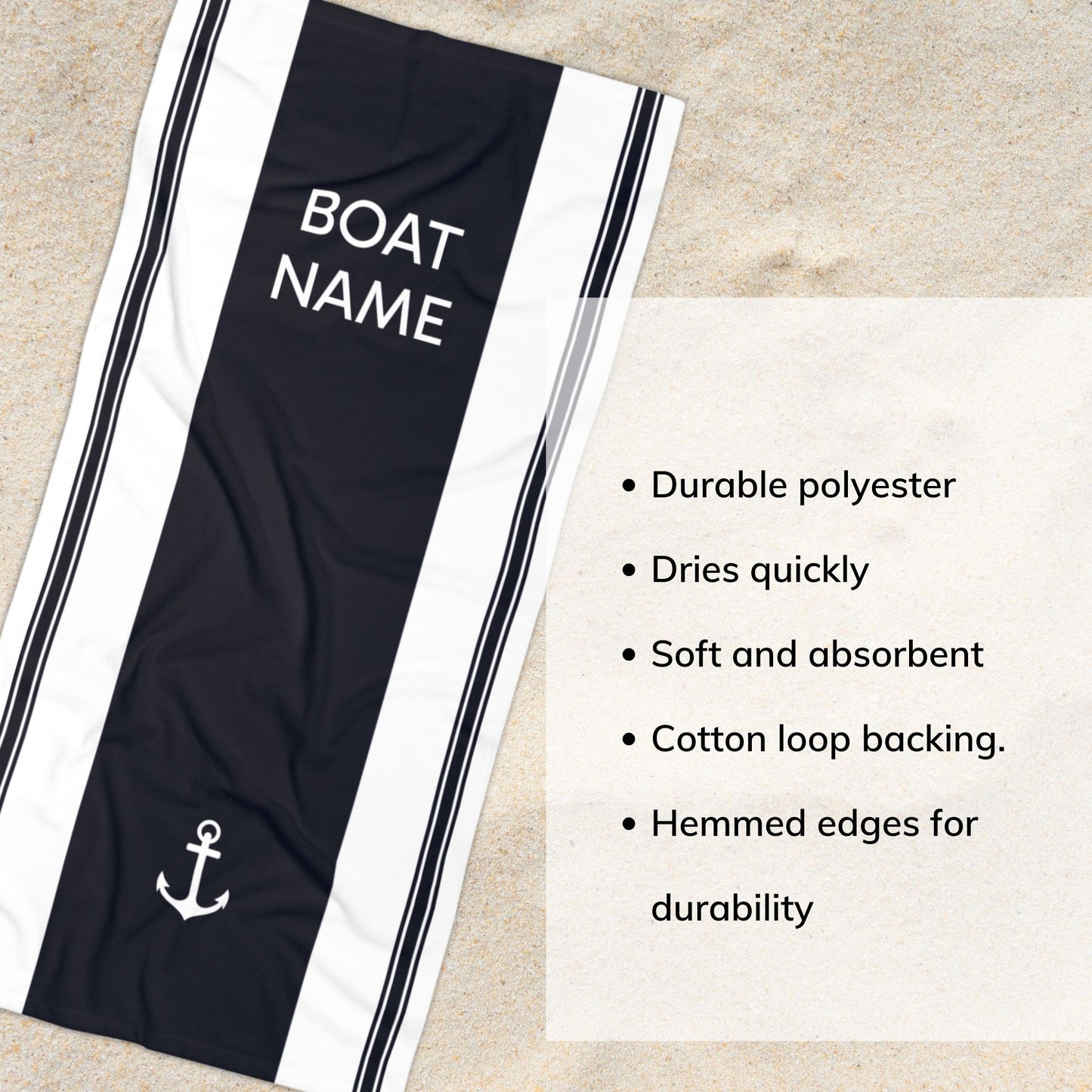 Personalized Anchor Beach Towel