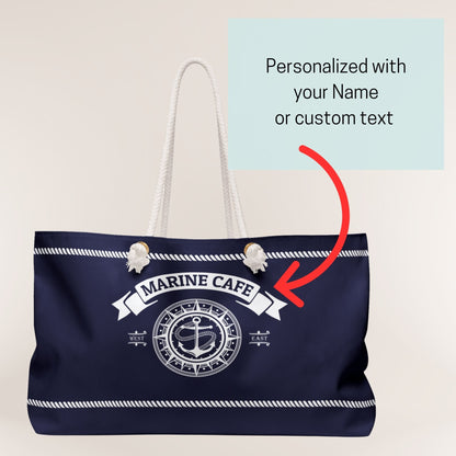 Personalized Nautical Weekender Tote Bag