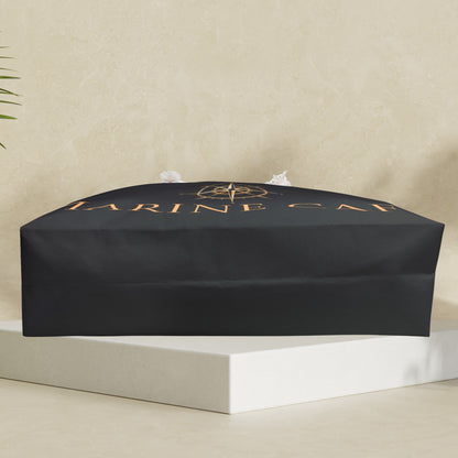 Black Nautical Weekender Bag with Gold Compass