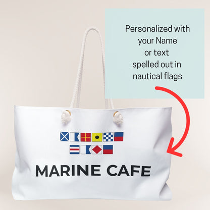 Nautical Flags Weekender Bag with Custom Text