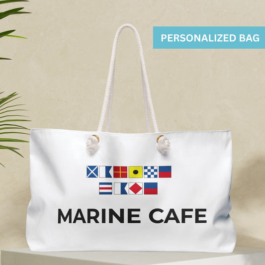 Nautical Flags Weekender Bag with Custom Text