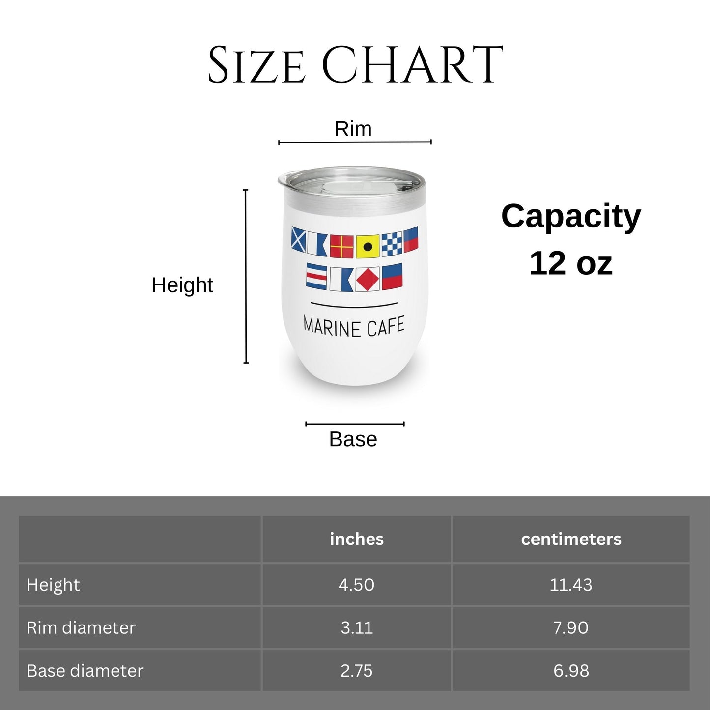 Nautical Flags Wine Tumbler - Stainless Steel 12oz