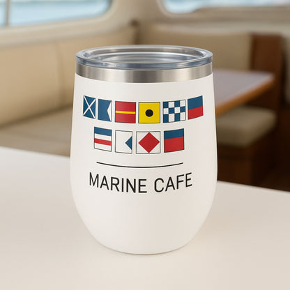 Nautical Flags Wine Tumbler - Stainless Steel 12oz