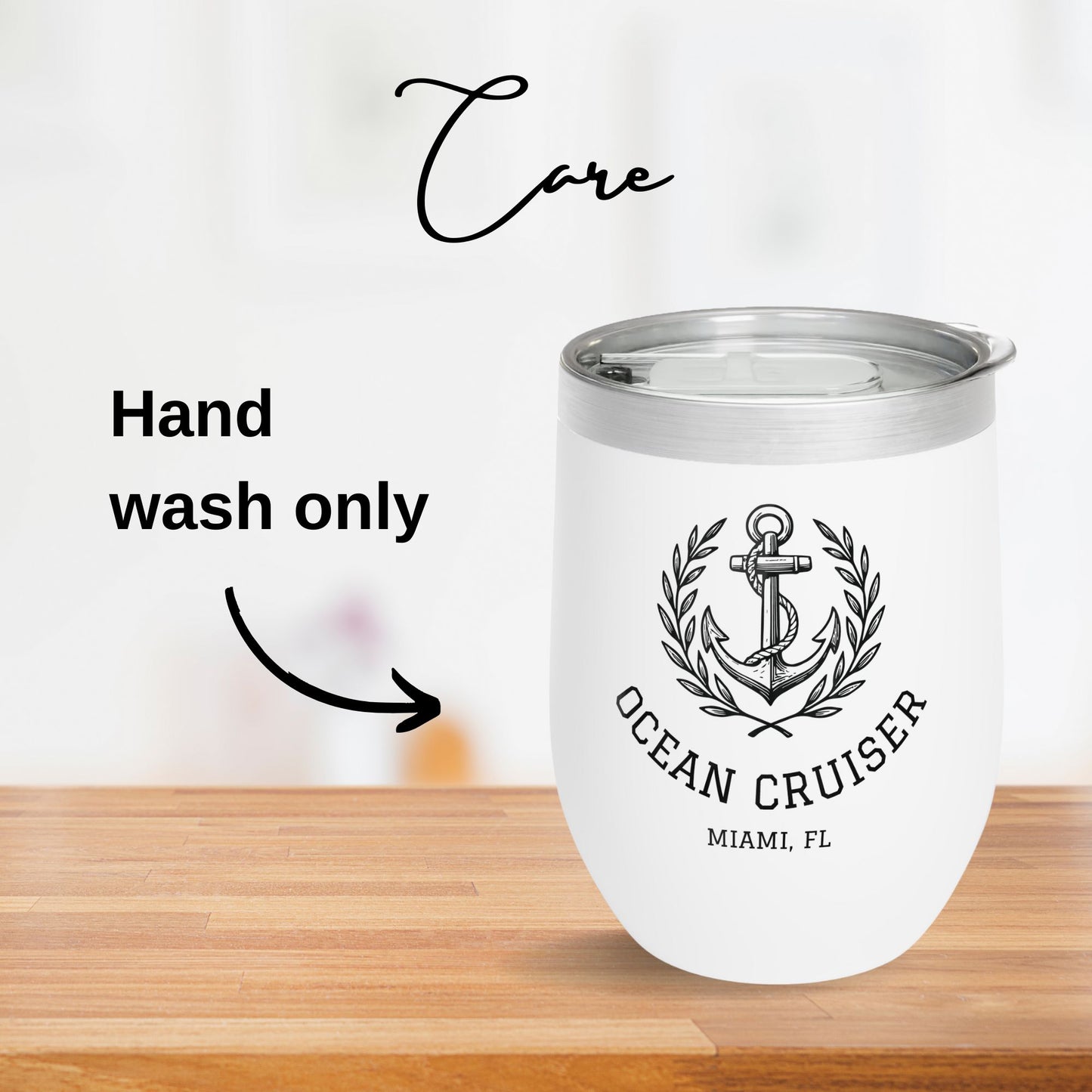 Personalized Anchor Wine Tumbler - Stainless Steel 12oz
